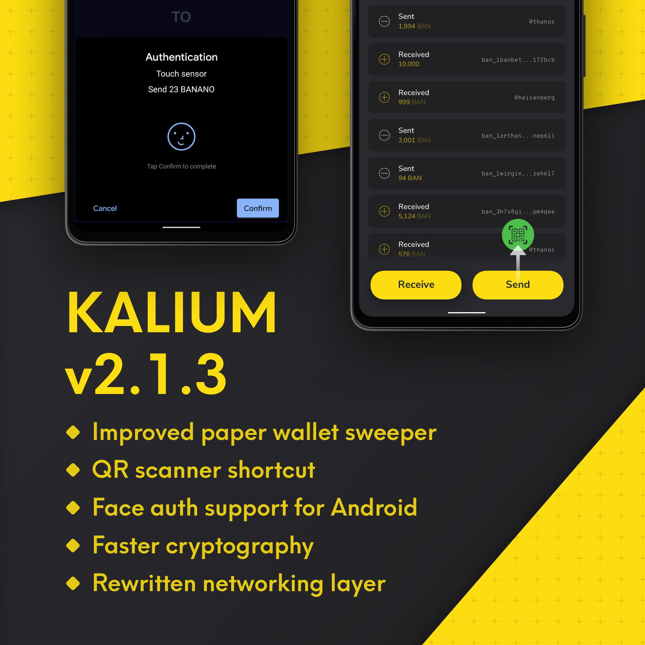 BANANO Mobile Wallet Update —  Kalium v2.1.3 Released